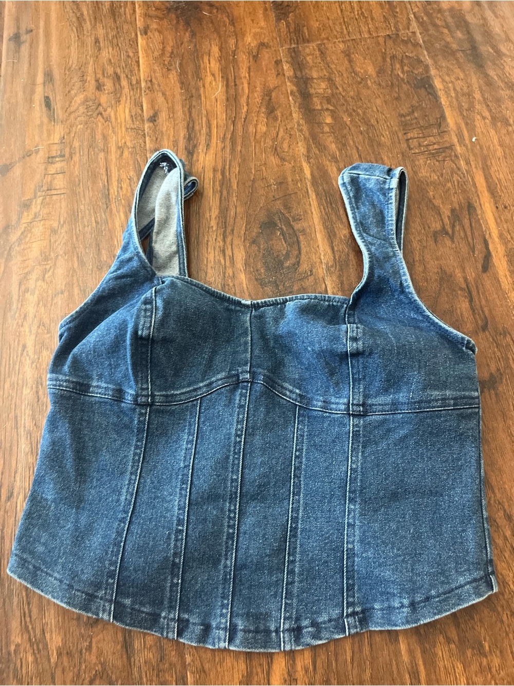 Denim corset top